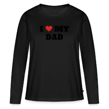 J’aime papa, j’aime papa - T-shirt manches longues Premium bio Femme - noir - Devant - Julia (174cm)