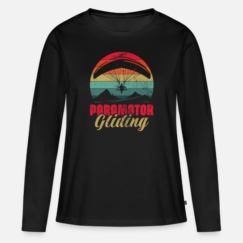 Paramotor Gliding Aviation Ultralight Paragliding - Frauen Premium Bio Langarmshirt - Schwarz
