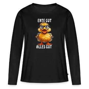 CANARD BON TOUT BON - T-shirt manches longues Premium bio Femme - noir - Devant - Julia (174cm)