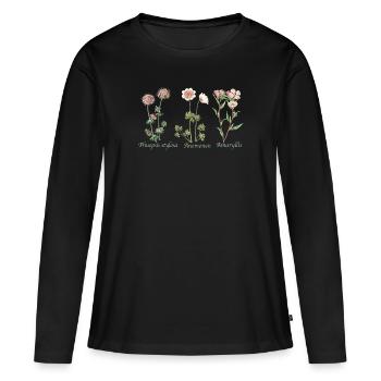 Botanische Illustration Illustration Botanique - T-shirt manches longues Premium bio Femme - noir - Devant - Julia (174cm)
