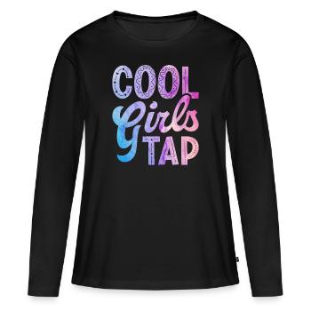 Filles cool dansant claquettes - T-shirt manches longues Premium bio Femme - noir - Devant - Julia (174cm)