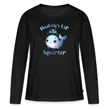 Daddys kleiner Squirter unangemessen peinlich - Frauen Premium Bio Langarmshirt - Schwarz - Vorne - Julia (174cm)