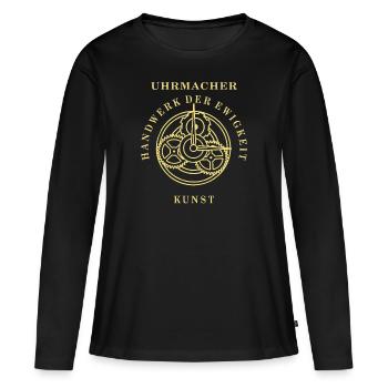 LE MÉTIER D’HORLOGER DE L’ÉTERNITÉ - T-shirt manches longues Premium bio Femme - noir - Devant - Julia (174cm)