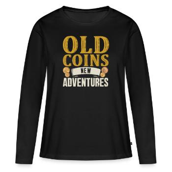 Numismatische Münze Römische Sammlung - Frauen Premium Bio Langarmshirt - Schwarz - Vorne - Julia (174cm)