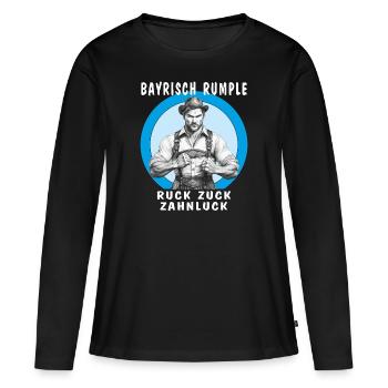 HOMME BAVAROIS GRONDEMENT EN UN RIEN DE TEMPS À L’ÉCART DES DENTS - T-shirt manches longues Premium bio Femme - noir - Devant - Julia (174cm)