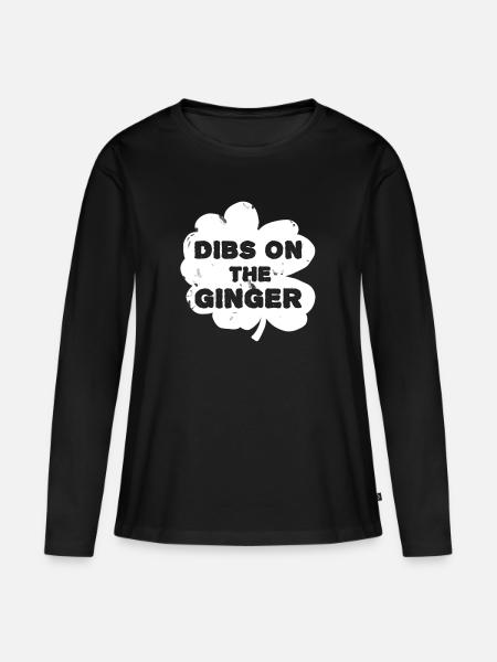 Vintage Dibs On The Ginger Funny Irish Clover - Women's Premium Organic Long Sleeve Shirt - black
