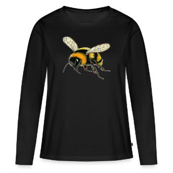 CONTOUR DES BOURDONS - T-shirt manches longues Premium bio Femme - noir - Devant - Julia (174cm)