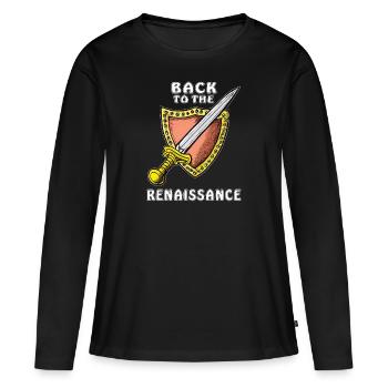 MOYEN ÂGE RETOUR À LA RENAISSANCE - T-shirt manches longues Premium bio Femme - noir - Devant - Julia (174cm)