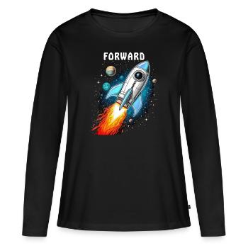 ROCKET MARS FORWARD - Women's Premium Organic Long Sleeve Shirt - black - Front - Julia (174cm)
