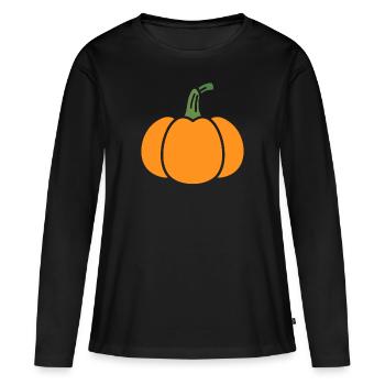 citrouille - T-shirt manches longues Premium bio Femme - noir - Devant - Julia (174cm)
