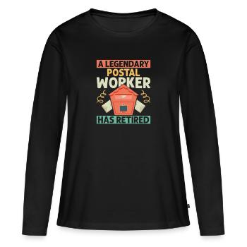 Un postier légendaire a pris sa retraite Facteur - T-shirt manches longues Premium bio Femme - noir - Devant - Julia (174cm)
