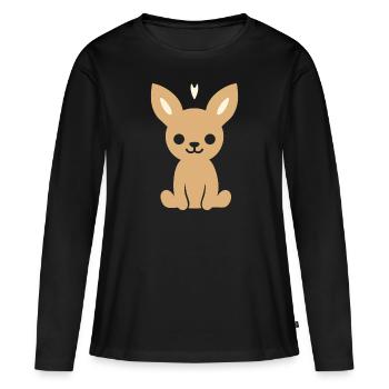 chevreuil - T-shirt manches longues Premium bio Femme - noir - Devant - Julia (174cm)