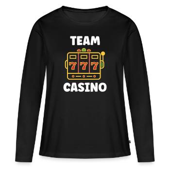 Casino - T-shirt manches longues Premium bio Femme - noir - Devant - Julia (174cm)