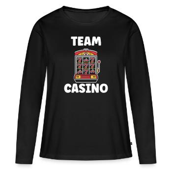 Casino - T-shirt manches longues Premium bio Femme - noir - Devant - Julia (174cm)