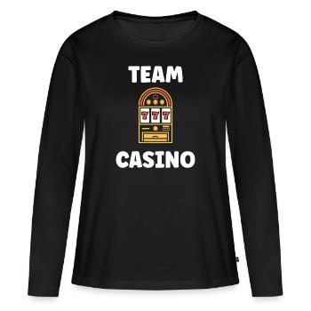 Casino - T-shirt manches longues Premium bio Femme - noir - Devant - Julia (174cm)