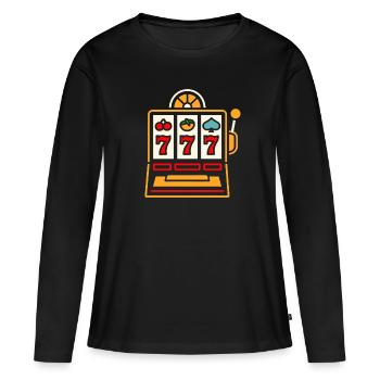 Casino - T-shirt manches longues Premium bio Femme - noir - Devant - Julia (174cm)