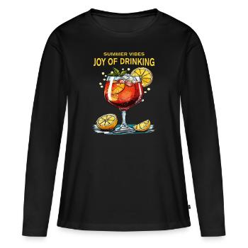 DRINK SPRITZ JOY OF DRINKING - Women's Premium Organic Long Sleeve Shirt - black - Front - Julia (174cm)