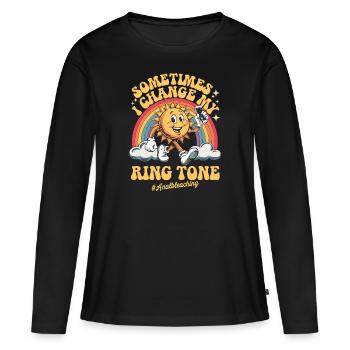 Manchmal ändere ich meinen Klingelton, Analbleichen - Frauen Premium Bio Langarmshirt - Schwarz - Vorne - Julia (174cm)