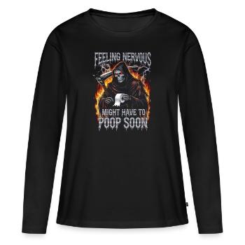 Intestin irritable Syndrom Faucheur IBS Goth Caca Humour - T-shirt manches longues Premium bio Femme - noir - Devant - Julia (174cm)