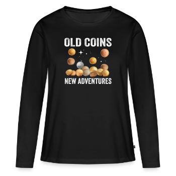 Numismatische Münze Römische Sammlung - Frauen Premium Bio Langarmshirt - Schwarz - Vorne - Julia (174cm)