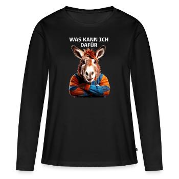 QUE PUIS-JE FAIRE À CE SUJET - T-shirt manches longues Premium bio Femme - noir - Devant - Julia (174cm)
