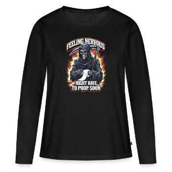 Intestin irritable Syndrom Faucheur IBS Goth Caca Humour - T-shirt manches longues Premium bio Femme - noir - Devant - Julia (174cm)