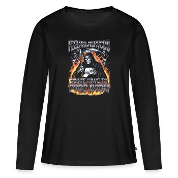 Intestin irritable Syndrom Faucheur IBS Goth Caca Humour - T-shirt manches longues Premium bio Femme - noir - Devant - Julia (174cm)
