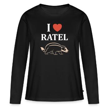 Ratel - T-shirt manches longues Premium bio Femme - noir - Devant - Julia (174cm)
