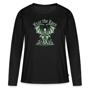 Cthulhu, Fear The Lord - Women's Premium Organic Long Sleeve Shirt - black - Front - Julia (174cm)
