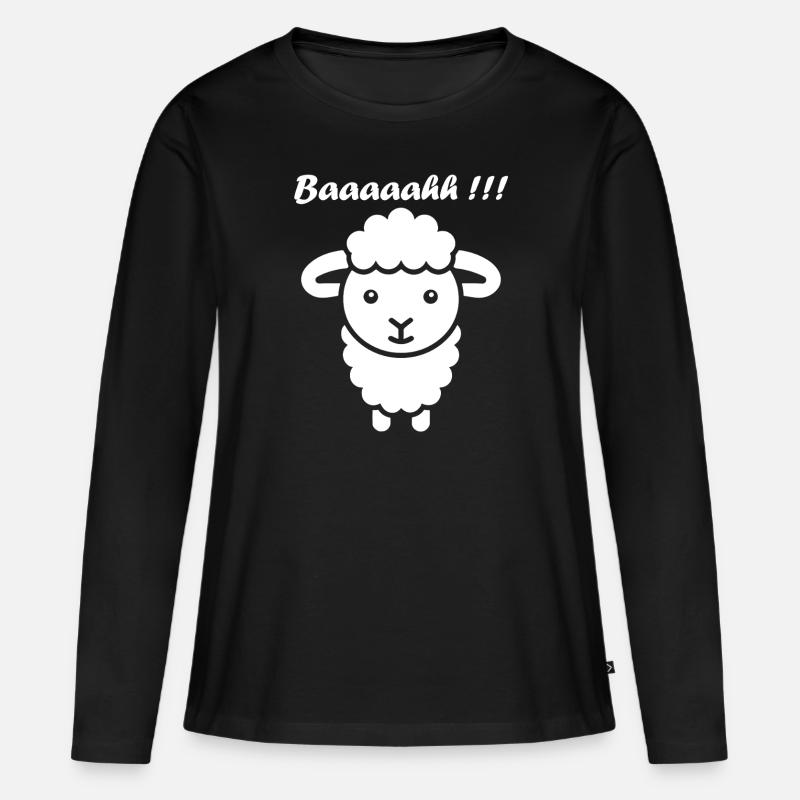 Schaf - Frauen Premium Bio Langarmshirt - Schwarz