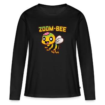 Zoom Abeille Apiculteur Abeilles Zombie Halloween - T-shirt manches longues Premium bio Femme - noir - Devant - Julia (174cm)