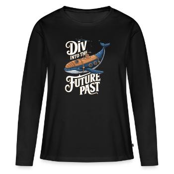 Dive Into The Future Past Design - Women's Premium Organic Long Sleeve Shirt - black - Front - Julia (174cm)