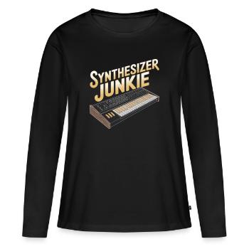 Synthétiseur Junkie Design - T-shirt manches longues Premium bio Femme - noir - Devant - Julia (174cm)