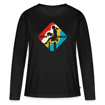 Cheval de loisir - Cheval de loisir - Équitation - Cadeau - T-shirt manches longues Premium bio Femme - noir - Devant - Julia (174cm)