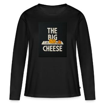 The Big Cheese Humor Design - Frauen Premium Bio Langarmshirt - Schwarz - Vorne - Julia (174cm)