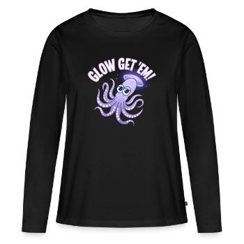 Glow Get 'Em Octopus Design - T-shirt manches longues Premium bio Femme - noir - Devant - Julia (174cm)