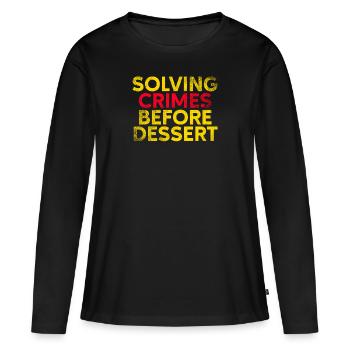 Murder Mystery Dinner Fun Night - Women's Premium Organic Long Sleeve Shirt - black - Front - Julia (174cm)