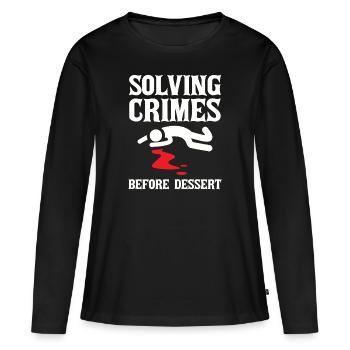 Krimi-Dinner-Spaß-Nacht - Frauen Premium Bio Langarmshirt - Schwarz - Vorne - Julia (174cm)