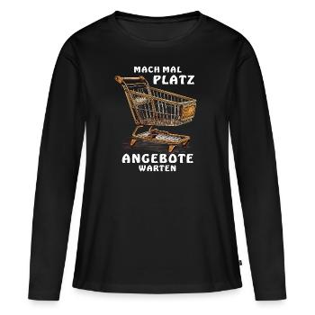 PANIER D’ACHAT MAKE WAY - T-shirt manches longues Premium bio Femme - noir - Devant - Julia (174cm)