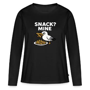 Collation Seagull - T-shirt manches longues Premium bio Femme - noir - Devant - Julia (174cm)