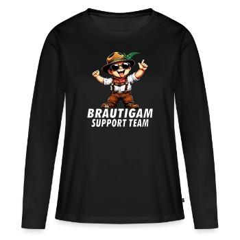 BRÄUTIGAM SUPPORT TEAM - Frauen Premium Bio Langarmshirt - Schwarz - Vorne - Julia (174cm)