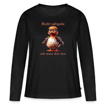 Ne me harcèle pas, je dois faire ça - T-shirt manches longues Premium bio Femme - noir - Devant - Julia (174cm)