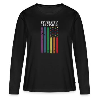 Celebrate Diversity Not Division Unity - Women's Premium Organic Long Sleeve Shirt - black - Front - Julia (174cm)
