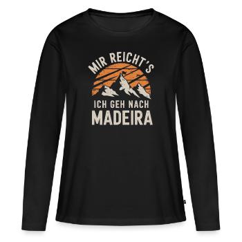Je vais à Madère façon émigrer Portugal voyage - T-shirt manches longues Premium bio Femme - noir - Devant - Julia (174cm)