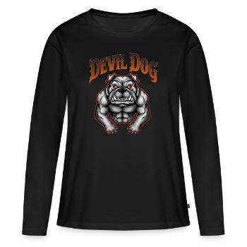 DEVIL DOG - Women's Premium Organic Long Sleeve Shirt - black - Front - Julia (174cm)