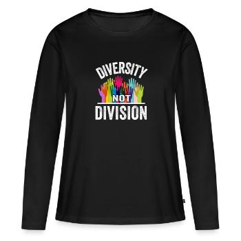 Feiern Sie die Vielfalt, nicht die Spaltung, die Einheit - Frauen Premium Bio Langarmshirt - Schwarz - Vorne - Julia (174cm)