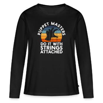 Marionnettes Marionnettiste Marionnettes Marionnettes - T-shirt manches longues Premium bio Femme - noir - Devant - Julia (174cm)