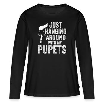Marionnettes Marionnettiste Marionnettes Marionnettes - T-shirt manches longues Premium bio Femme - noir - Devant - Julia (174cm)