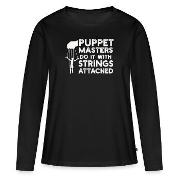 Marionnettes Marionnettiste Marionnettes Marionnettes - T-shirt manches longues Premium bio Femme - noir - Devant - Julia (174cm)