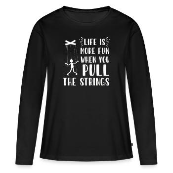 Marionnettes Marionnettiste Marionnettes Marionnettes - T-shirt manches longues Premium bio Femme - noir - Devant - Julia (174cm)
